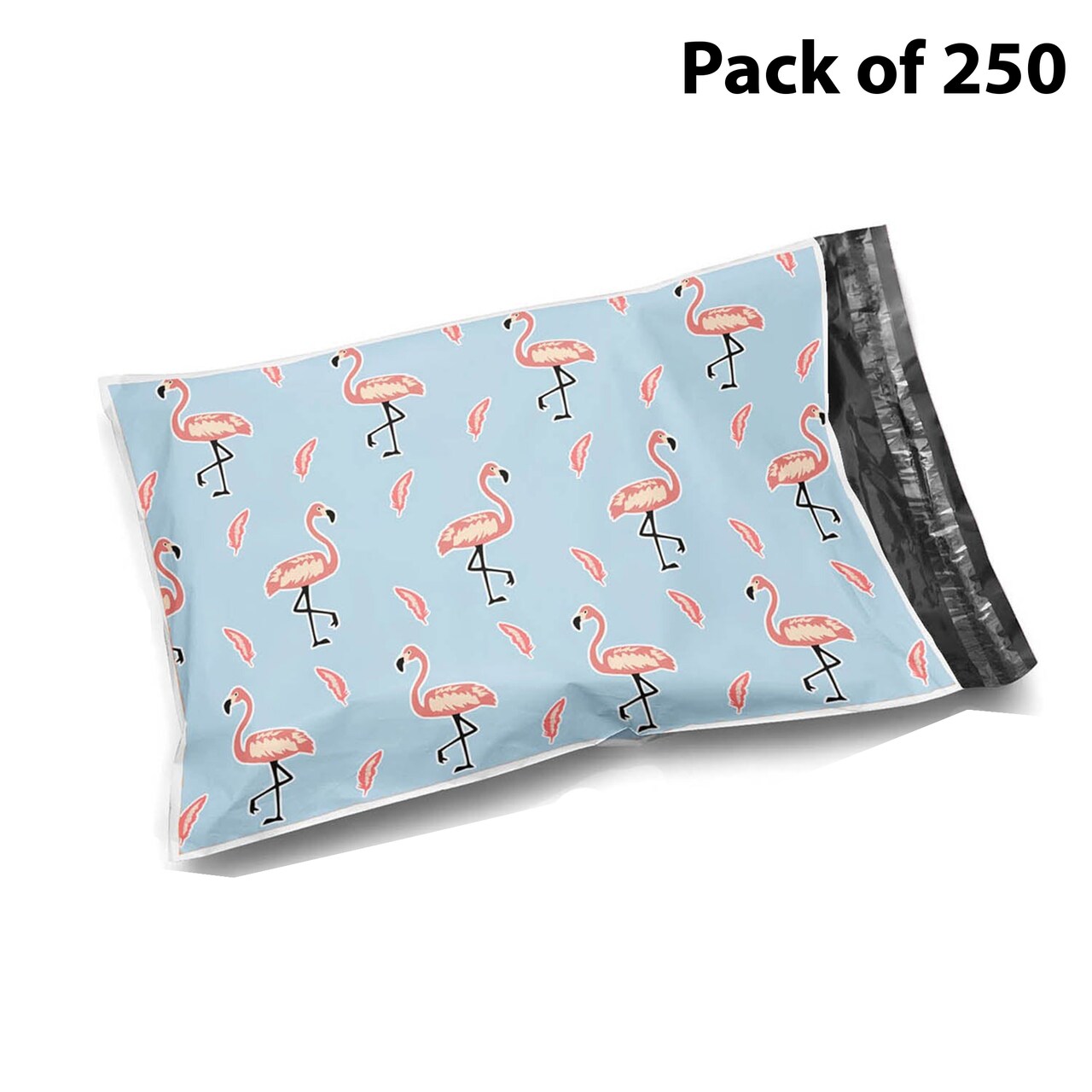 10 x 13 Glossy Pink Flamingos Decorative Light Blue Plastic Poly Mailer Bags Waterproof Shipping Mailing Envelope 2 Mil – Permanent Adhesive Seal